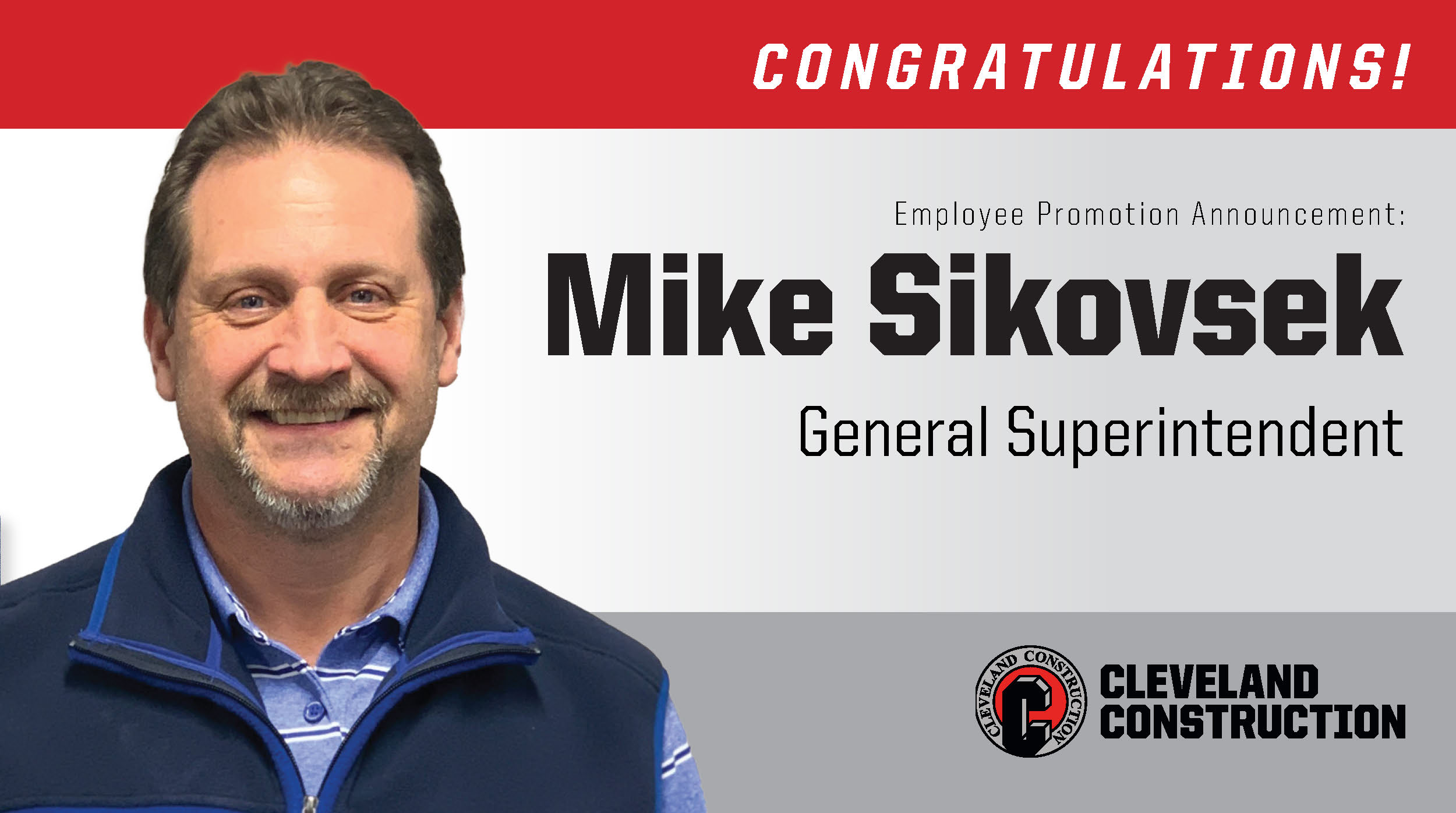 Mike Sikovsek Promoted to General Superintendent