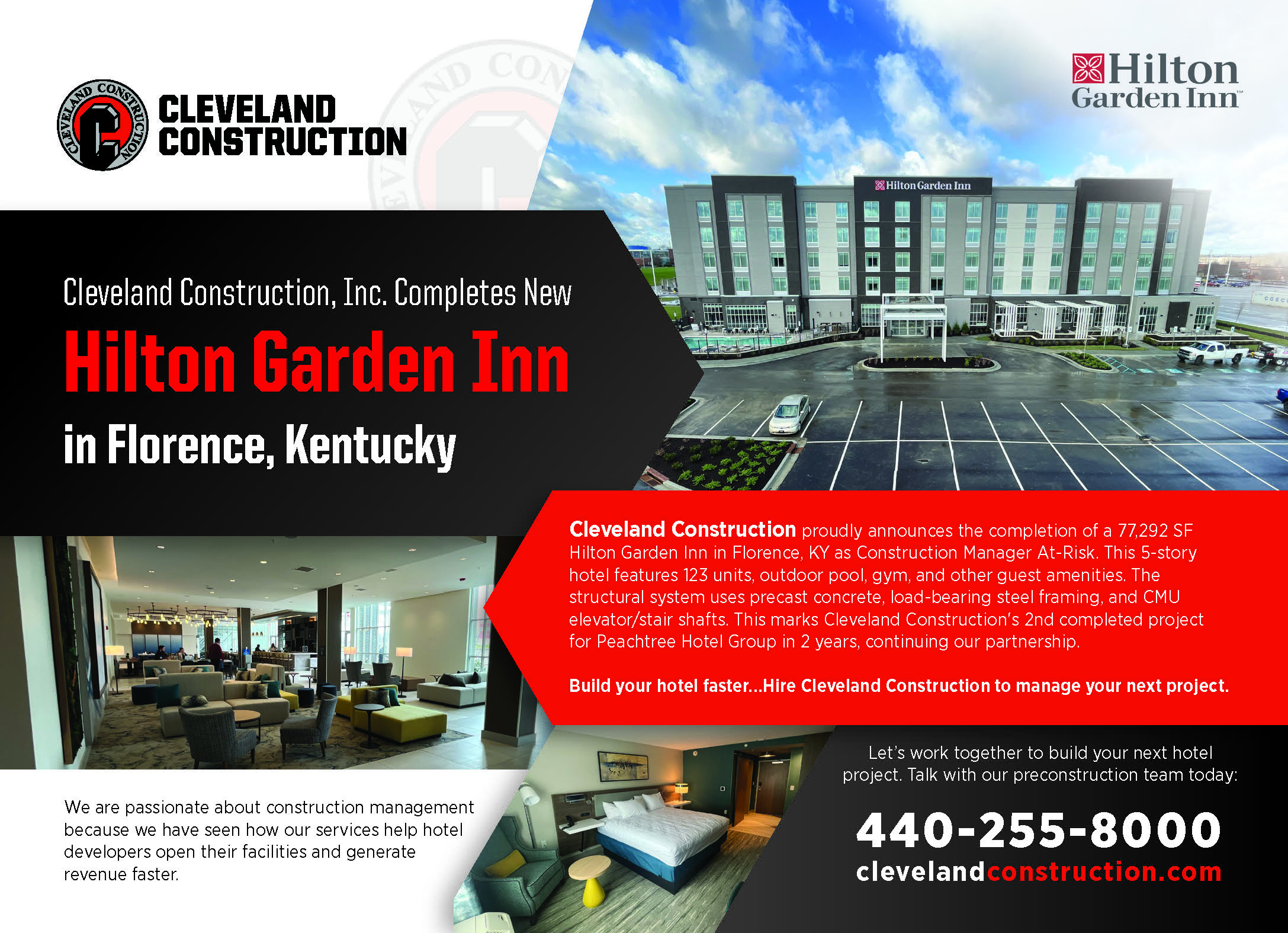 Cleveland Construction Completes Construction of New Hilton Garden Inn in Florence, Kentucky