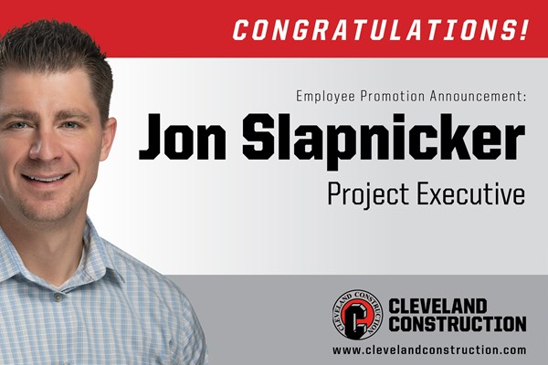 Cleveland Construction Promotes Jon Slapnicker to Project Executive of Hospitality Contracting